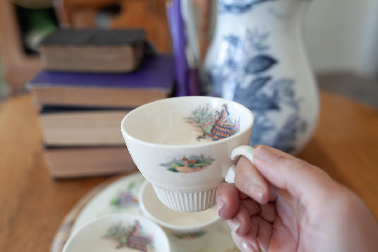 Vintage Coffee Cup- Cottage Scene cups- Salem China Co