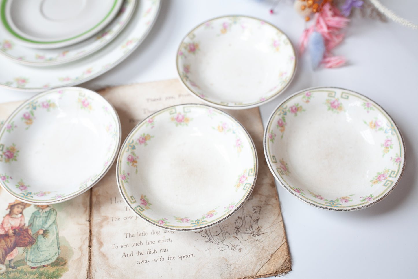 Vintage Bowls - Floral China- crown C.P. Co.