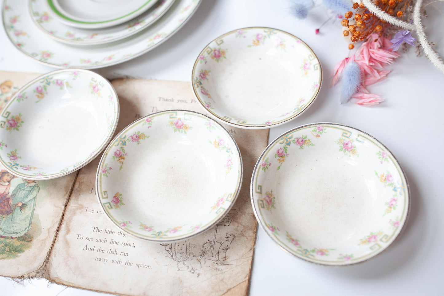 Vintage Bowls - Floral China- crown C.P. Co.