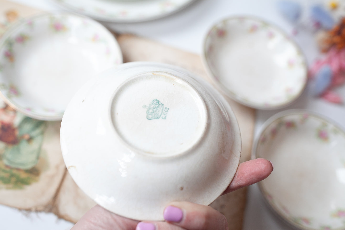 Vintage Bowls - Floral China- crown C.P. Co.
