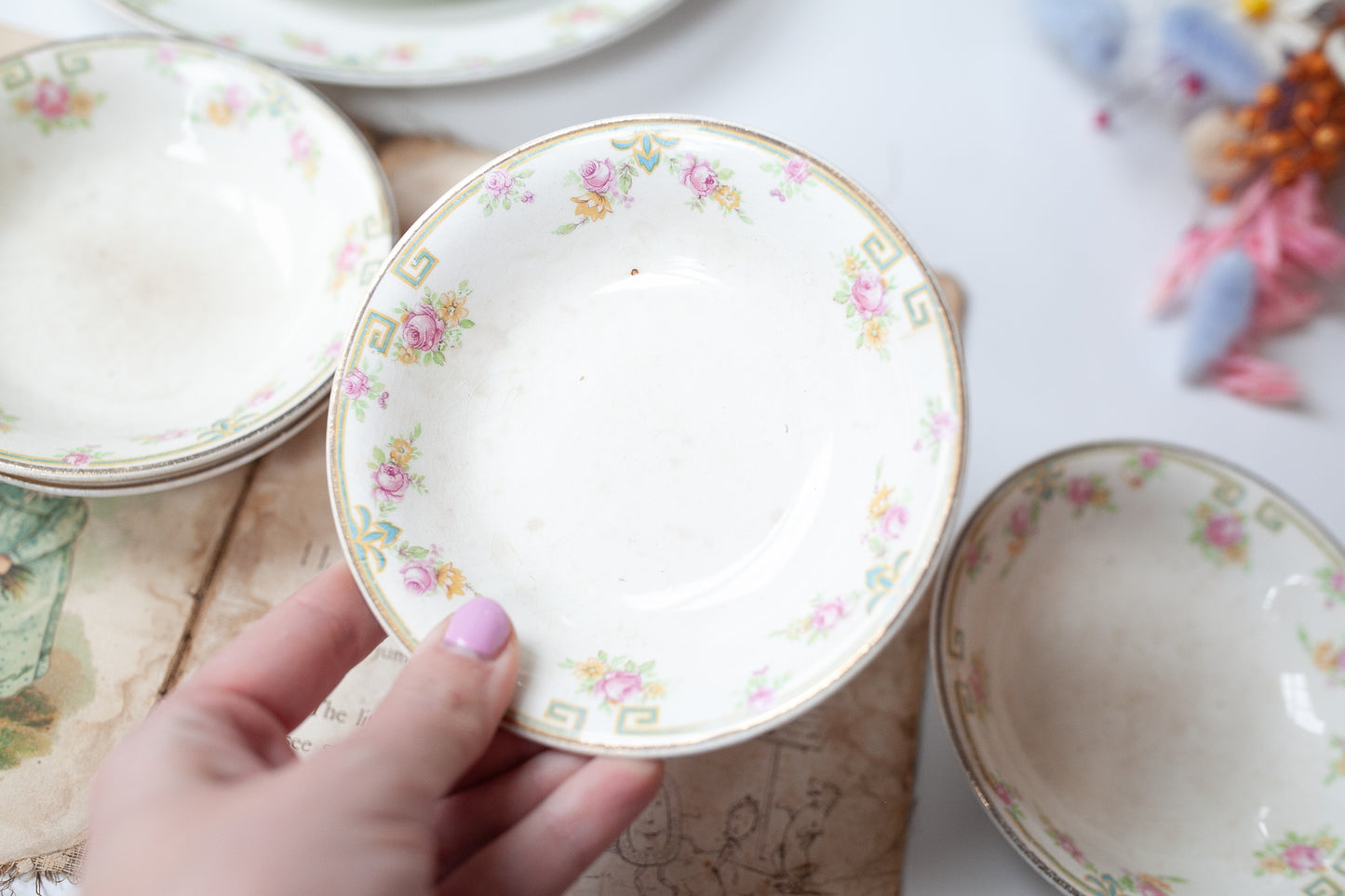 Vintage Bowls - Floral China- crown C.P. Co.