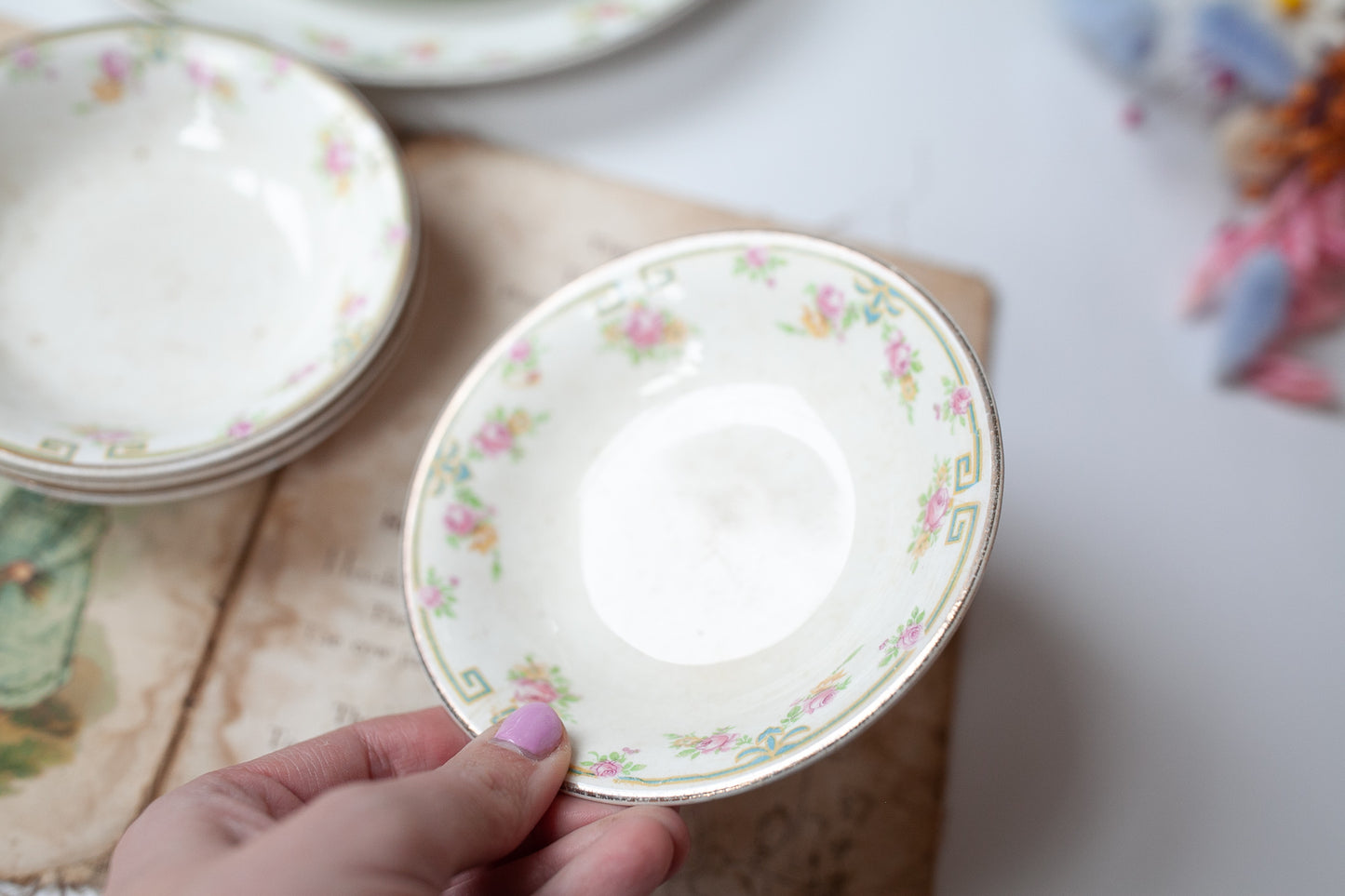 Vintage Bowls - Floral China- crown C.P. Co.