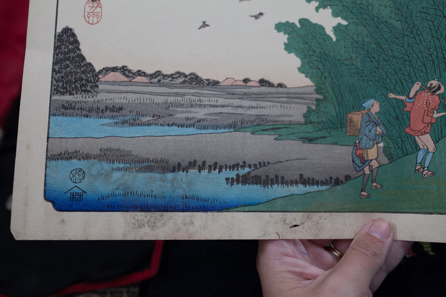 Hiroshiges's print of Mieji-juku- Mieji Vintage Print