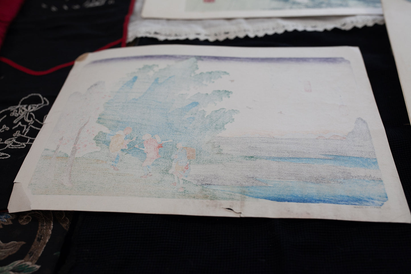 Hiroshiges's print of Mieji-juku- Mieji Vintage Print