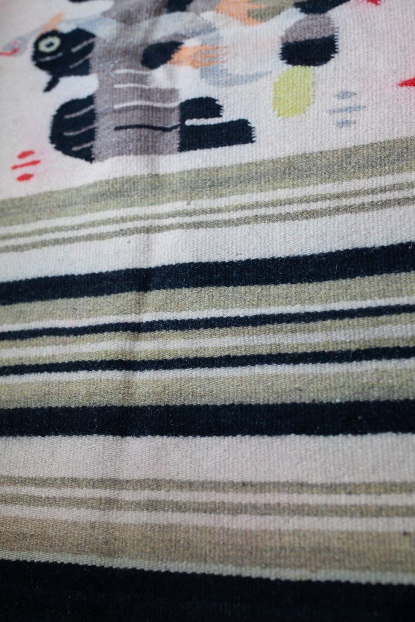 Vintage Mexican Aztec Wovel Blanket/Rug Throw- Eagle and Snake