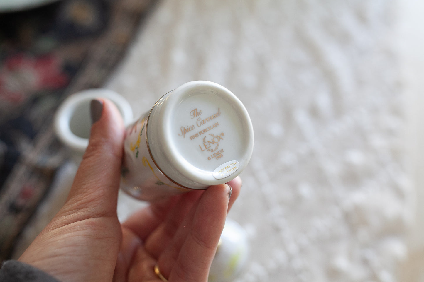 Lenox Carousel Spice Holder Tarragon Horse, 1993 Lenox Carousel Spice Jars, Vintage Spice Jars, Vintage Spice Holders, Spice Canisters, Celery Salt