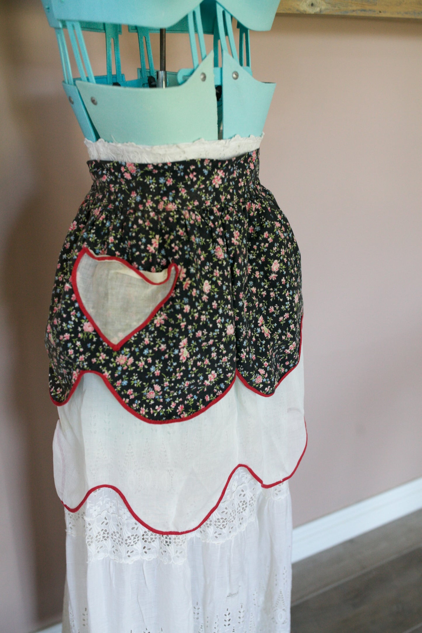 Vintage Half Apron- Floral Apron