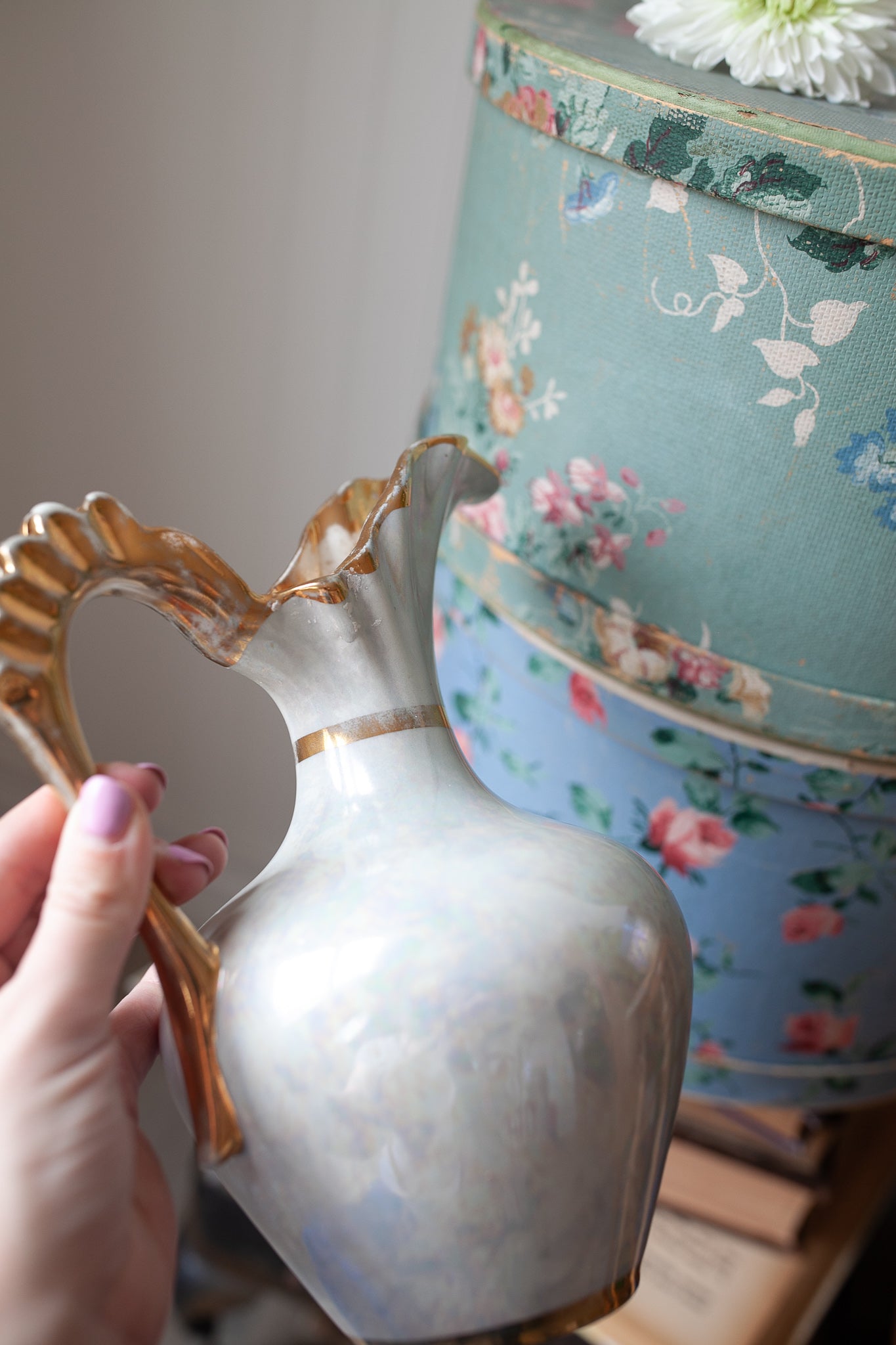 Vintage Pitcher - Lusterware Pitcher -Vase