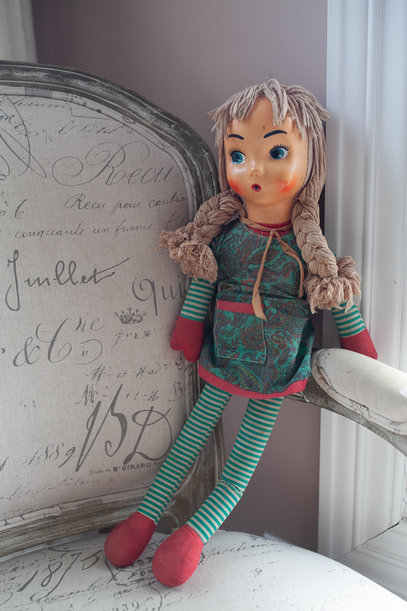 Vintage Doll - Rag Doll With Mask Face -Doll