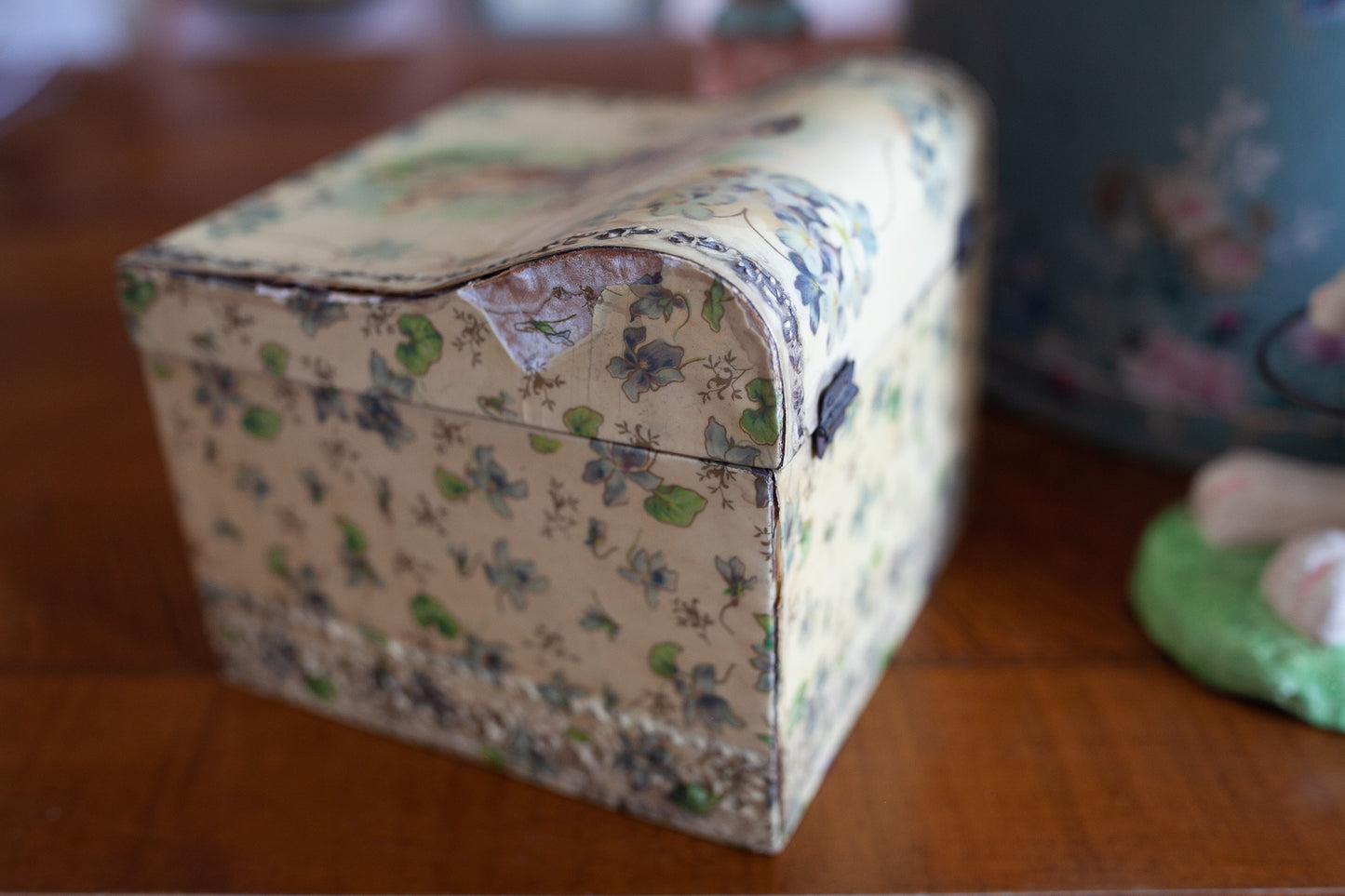 Antique Collar box -Celluloid Dresser Box