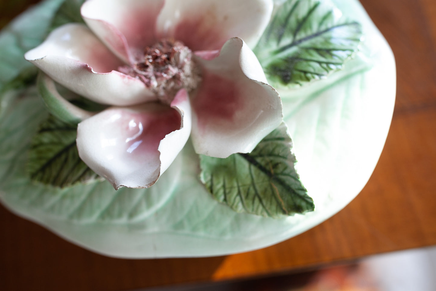 Vintage Lee Jackson, Pasadena, California Pottery Magnolia Flower Trinket Box, Pasadena Pottery, Vintage Magnolia Flower Box, Vintage Lidded Box-