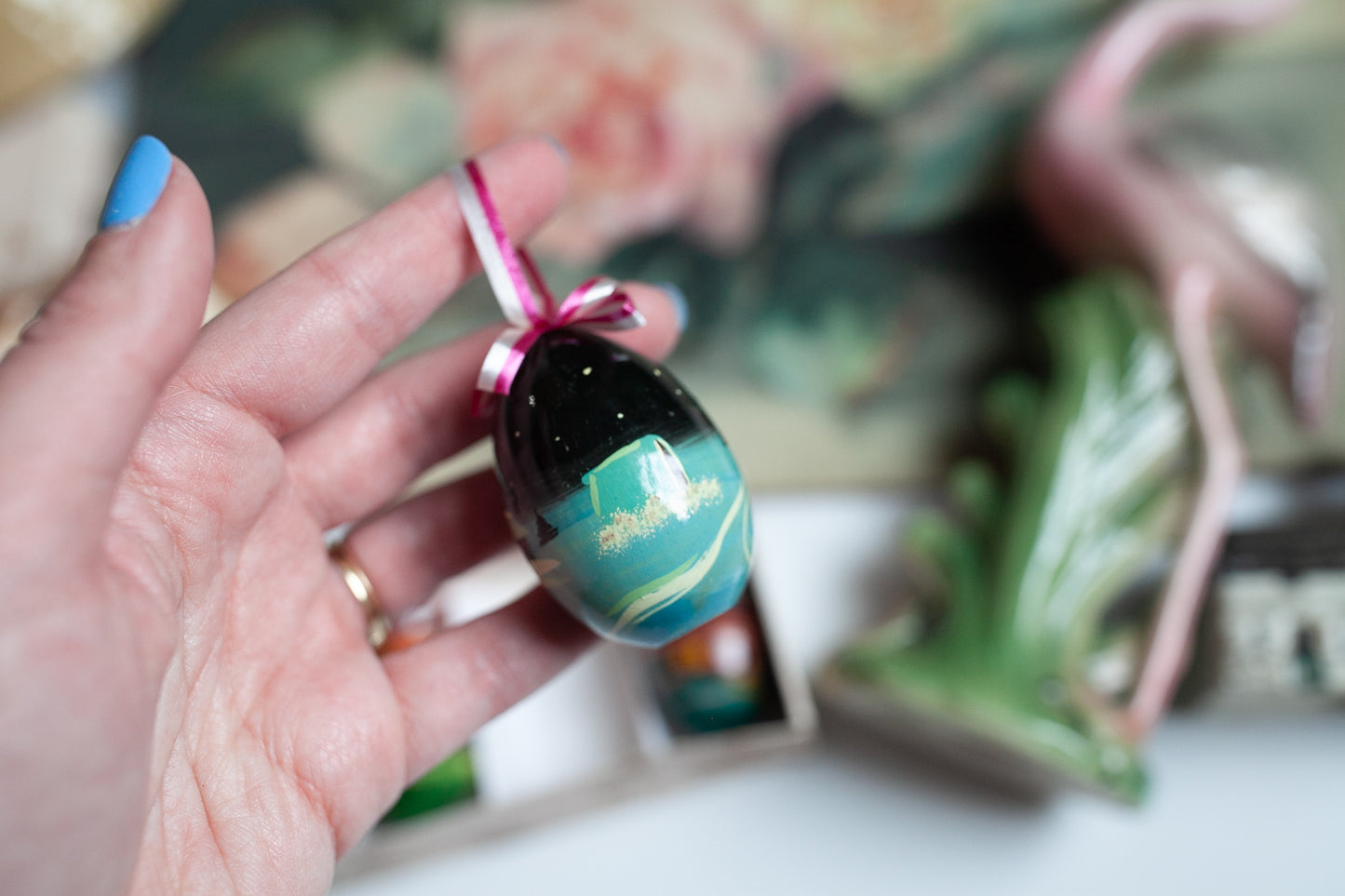 Vintage Hand Painted Eggs - Easter Egg Ornaments - Egg Ornaments