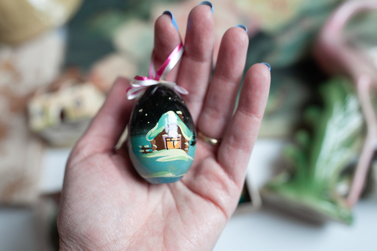 Vintage Hand Painted Eggs - Easter Egg Ornaments - Egg Ornaments