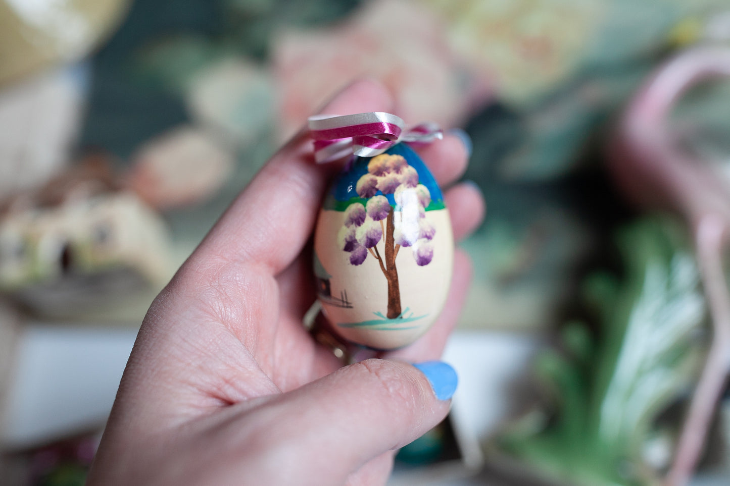 Vintage Hand Painted Eggs - Easter Egg Ornaments - Egg Ornaments