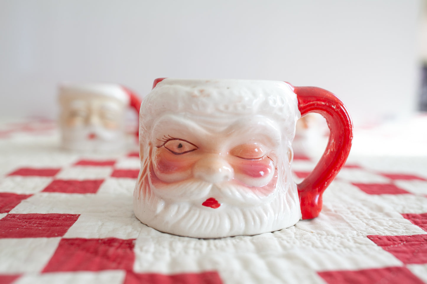 Vintage Santa Mug- Santa Mug - Vintage Santa Mug -Vintage Christmas-Winking Santa