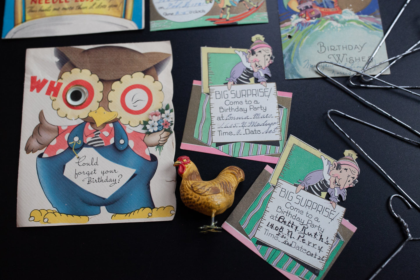 Vintage Birthday Invites - Vintage Get Well Card -Vintage  Birthday Greetings