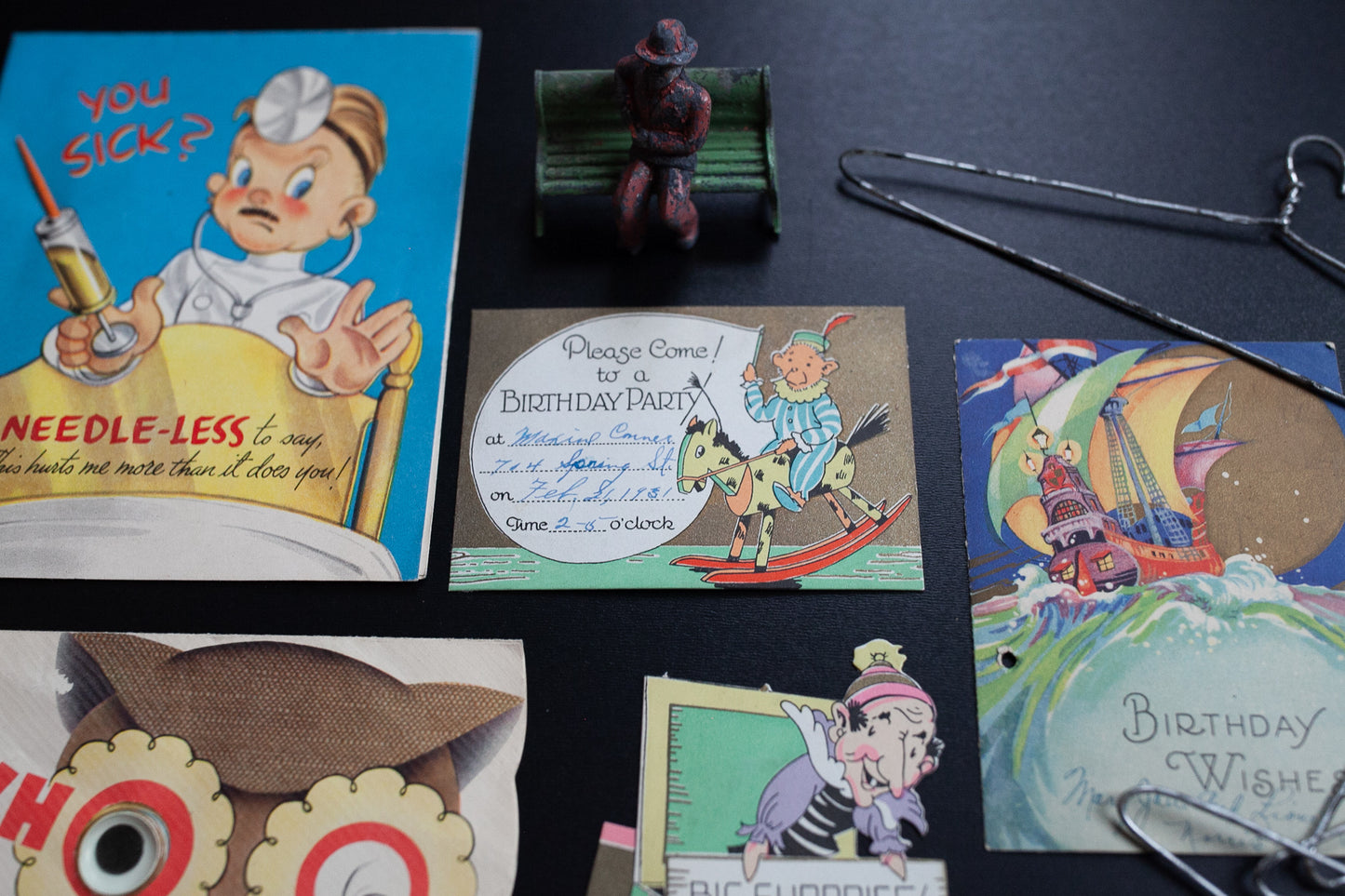 Vintage Birthday Invites - Vintage Get Well Card -Vintage  Birthday Greetings