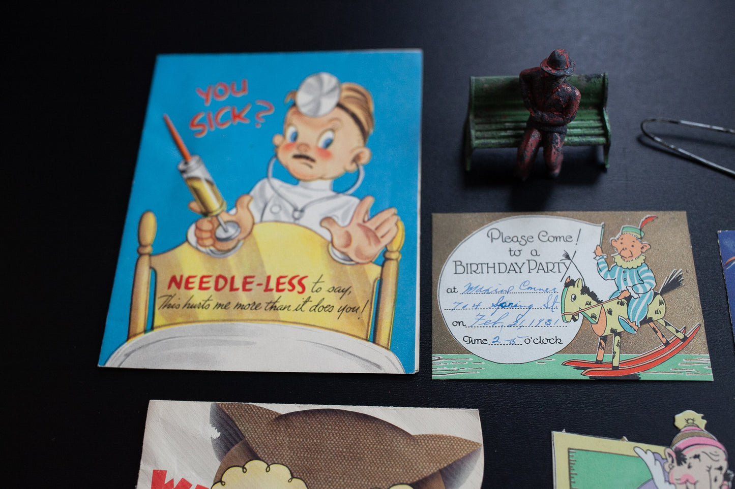 Vintage Birthday Invites - Vintage Get Well Card -Vintage  Birthday Greetings