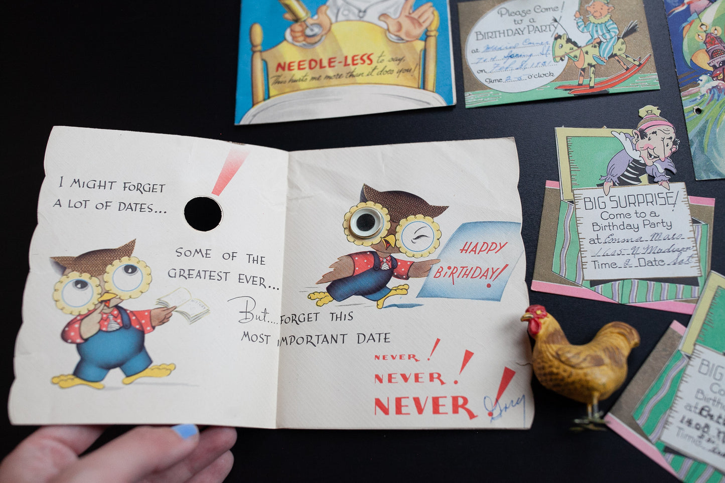 Vintage Birthday Invites - Vintage Get Well Card -Vintage  Birthday Greetings