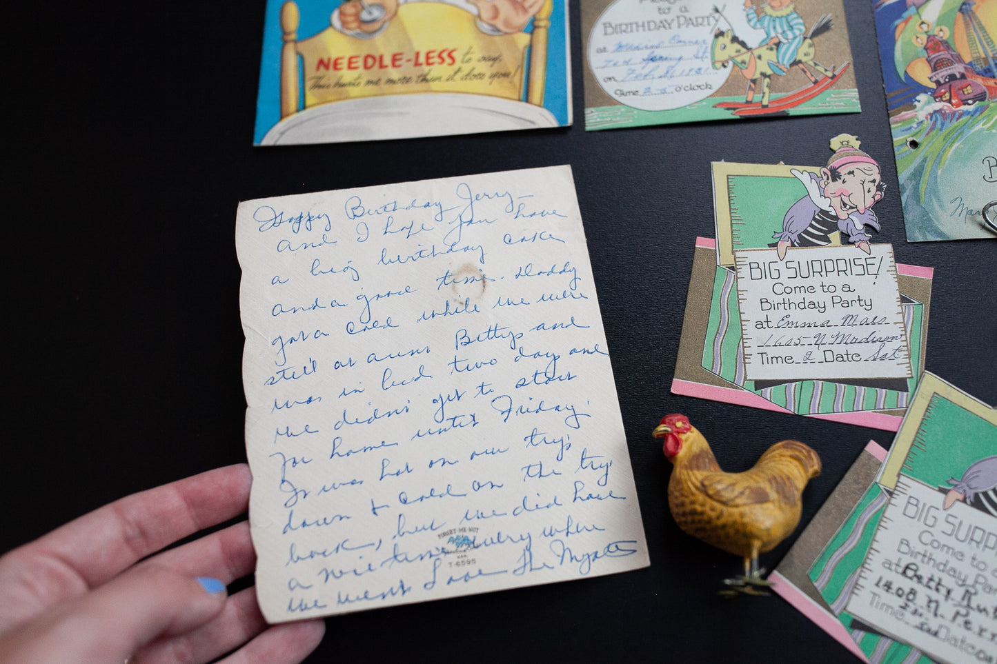 Vintage Birthday Invites - Vintage Get Well Card -Vintage  Birthday Greetings