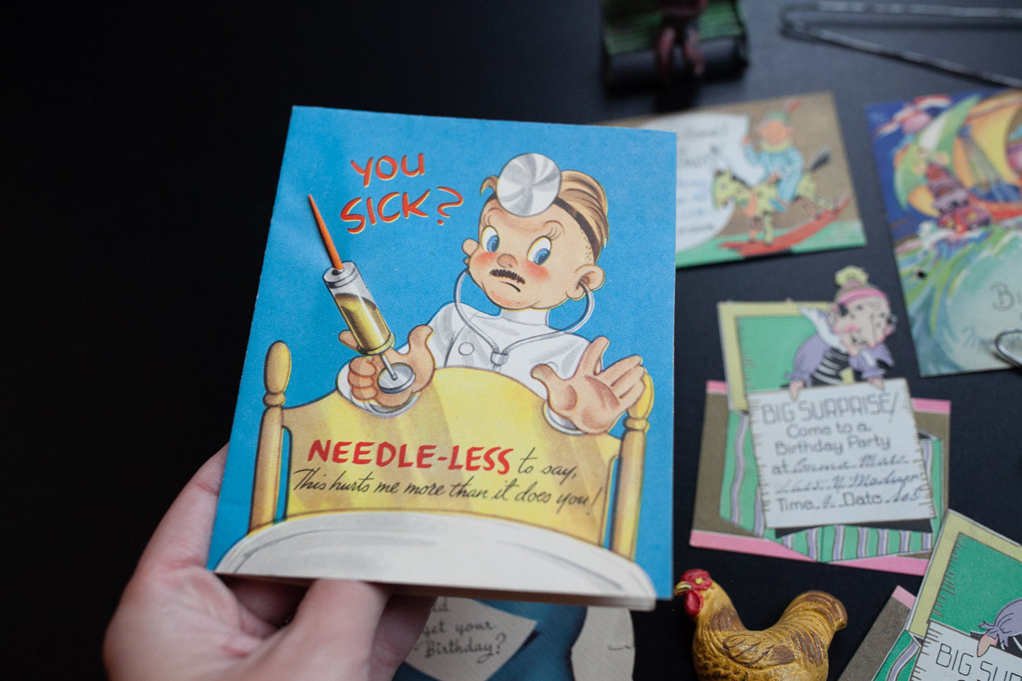 Vintage Birthday Invites - Vintage Get Well Card -Vintage  Birthday Greetings