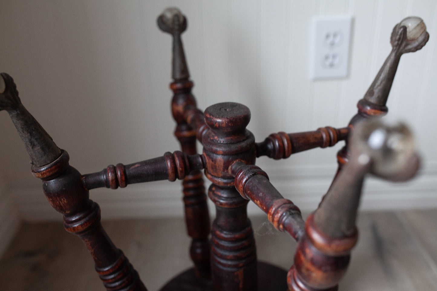 Organ Stool - Antique Glass Claw Footed Stool - Wood Piano Stool