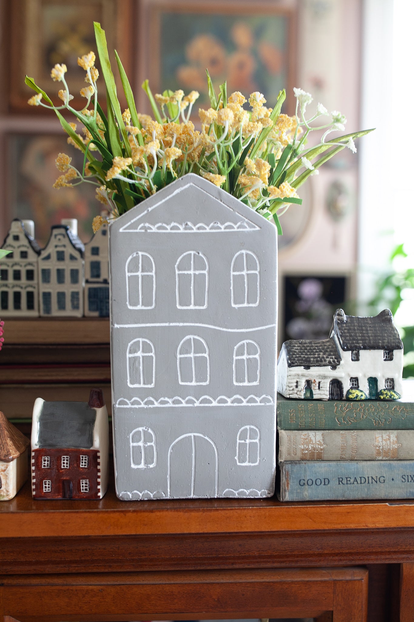 House Planter - House Vase - Gray House