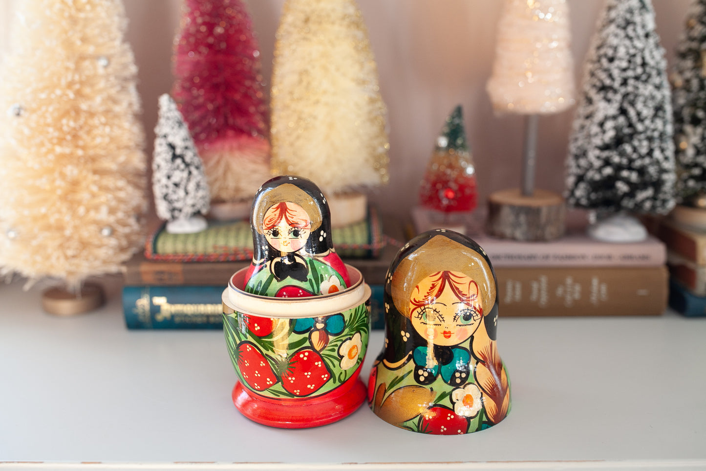 Nesting Dolls -Vintage Nesting Dolls- Wooden Painted Dolls