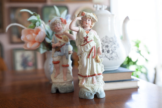 German Bisque Couple- Antique Bisque Statue