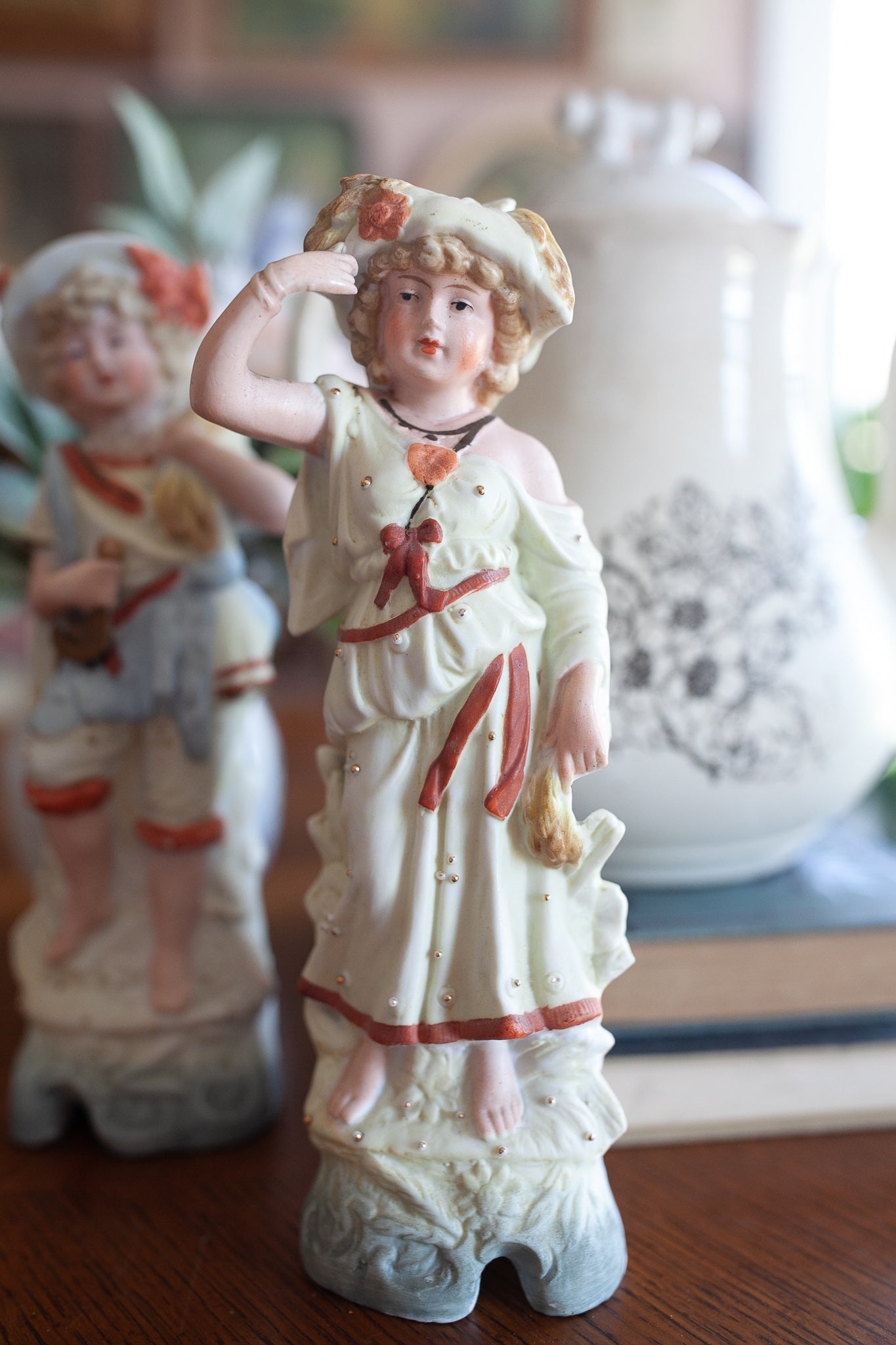 German Bisque Couple- Antique Bisque Statue