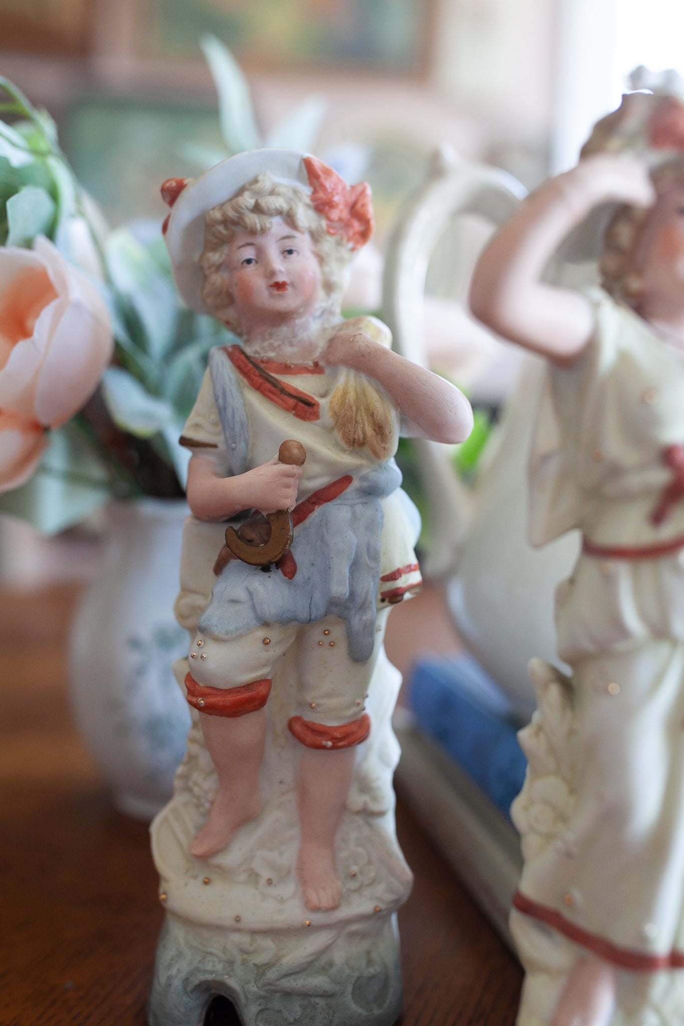 German Bisque Couple- Antique Bisque Statue