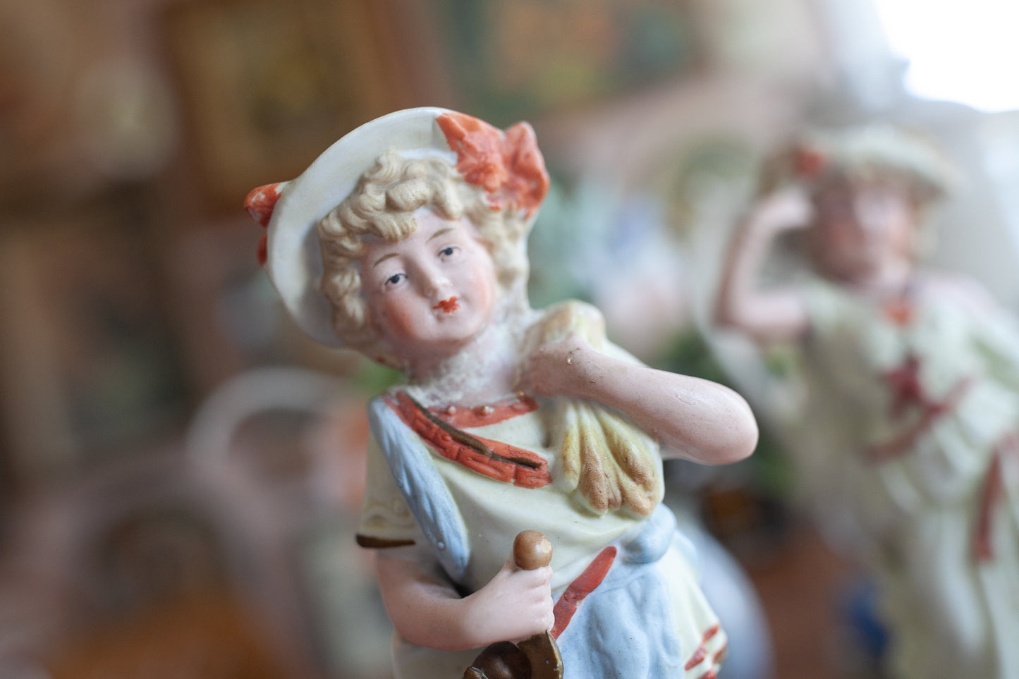 German Bisque Couple- Antique Bisque Statue