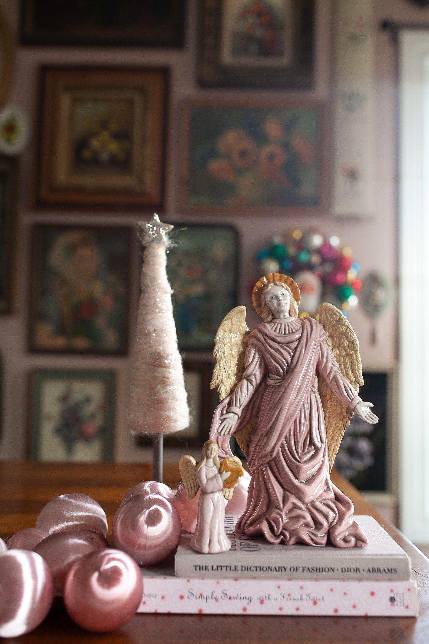 Vintage Angel- Porcelain Angel- Pink Angel
