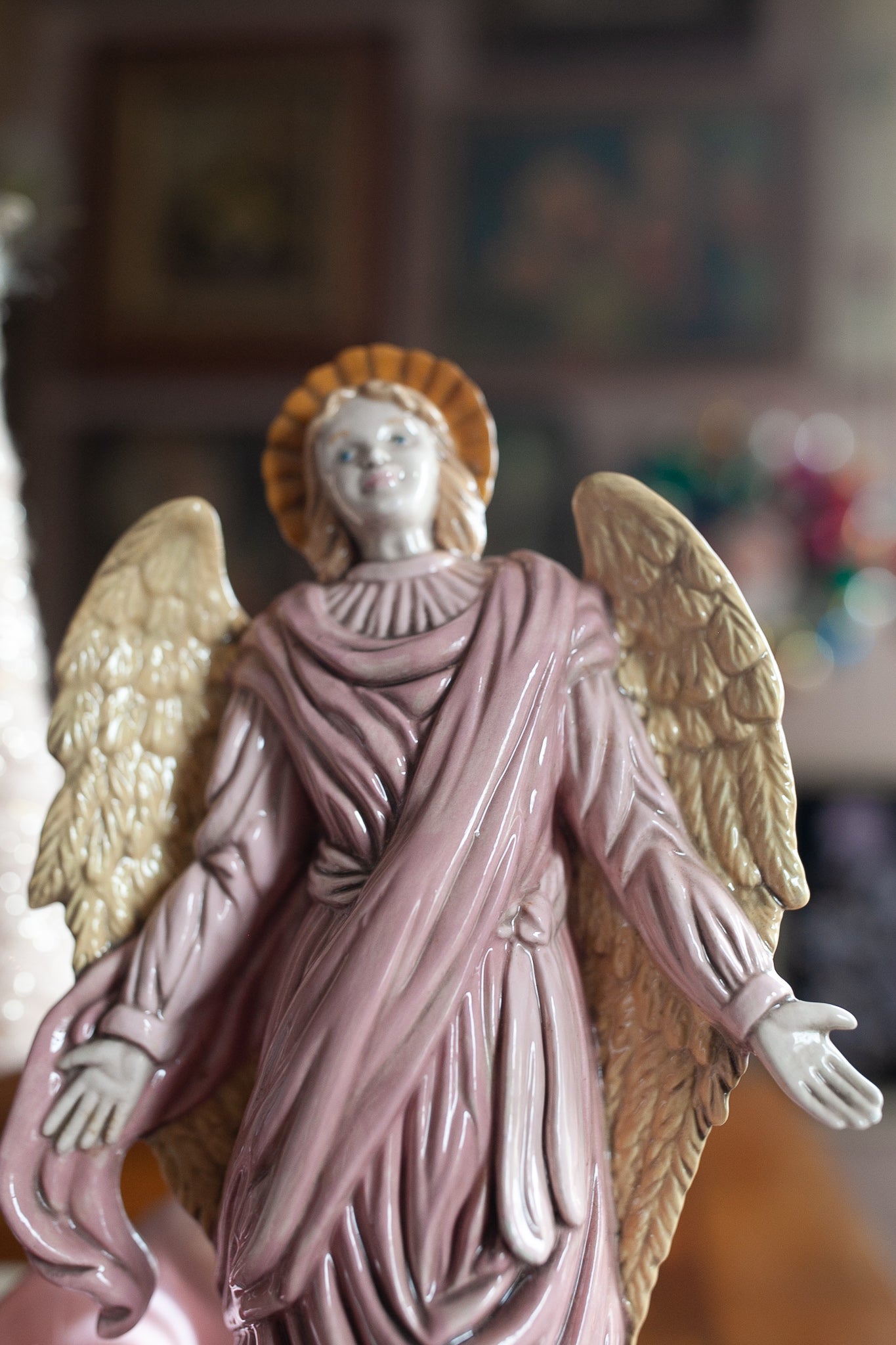 Vintage Angel- Porcelain Angel- Pink Angel