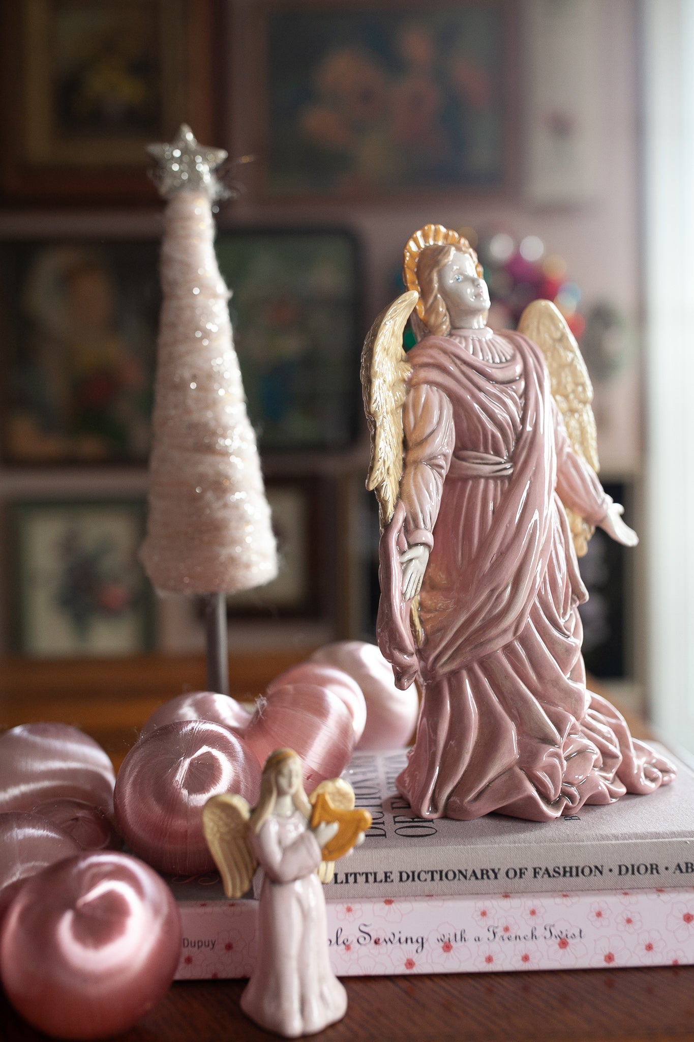 Vintage Angel- Porcelain Angel- Pink Angel