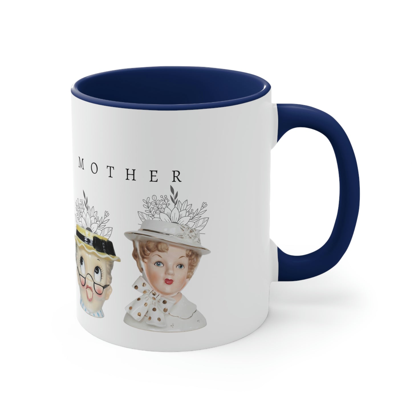 Head Vase - Lady Head Vase- Mother Coffee Cup-Accent Coffee Mug, 11oz