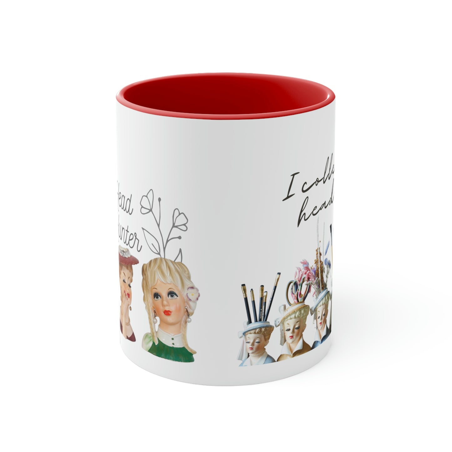 Lady Head Vase- Coffee Cup - Head Vase Collector- Accent Coffee Mug, 11oz