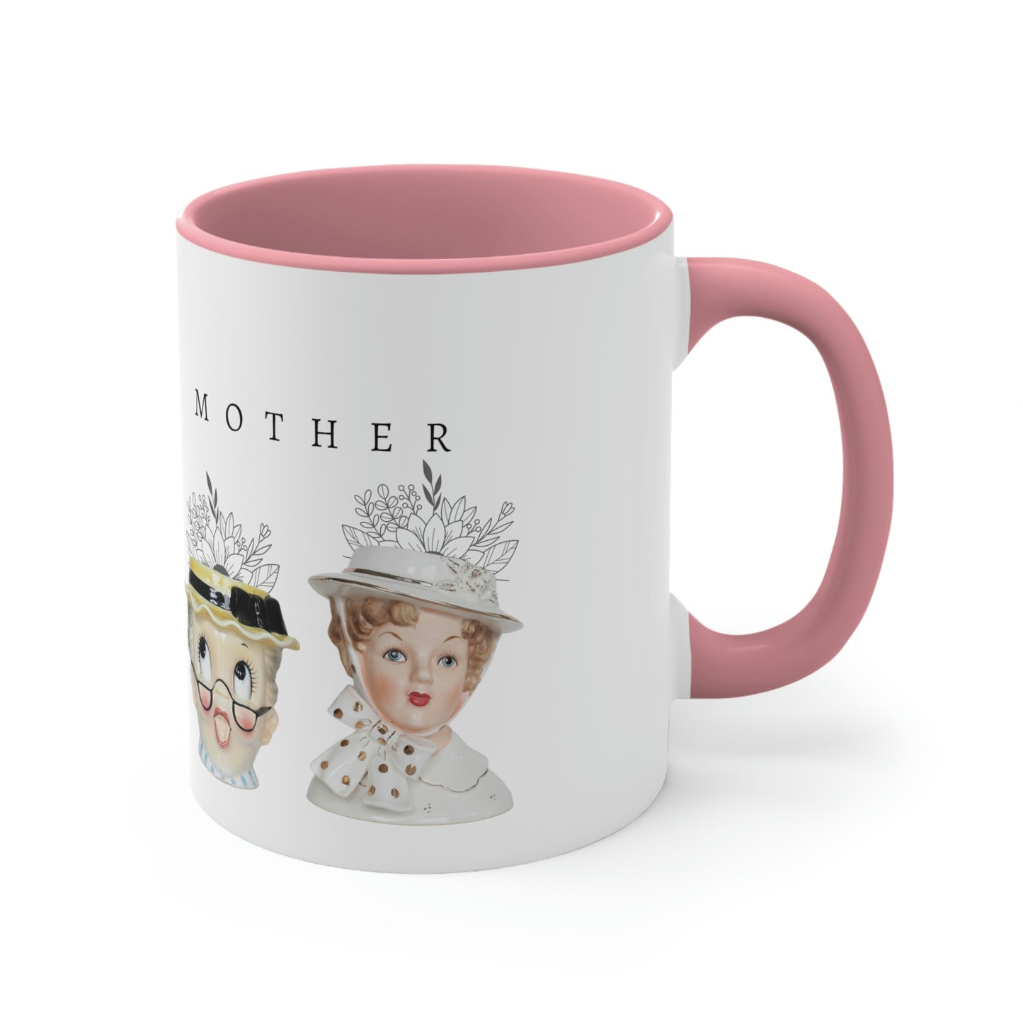 Head Vase - Lady Head Vase- Mother Coffee Cup-Accent Coffee Mug, 11oz