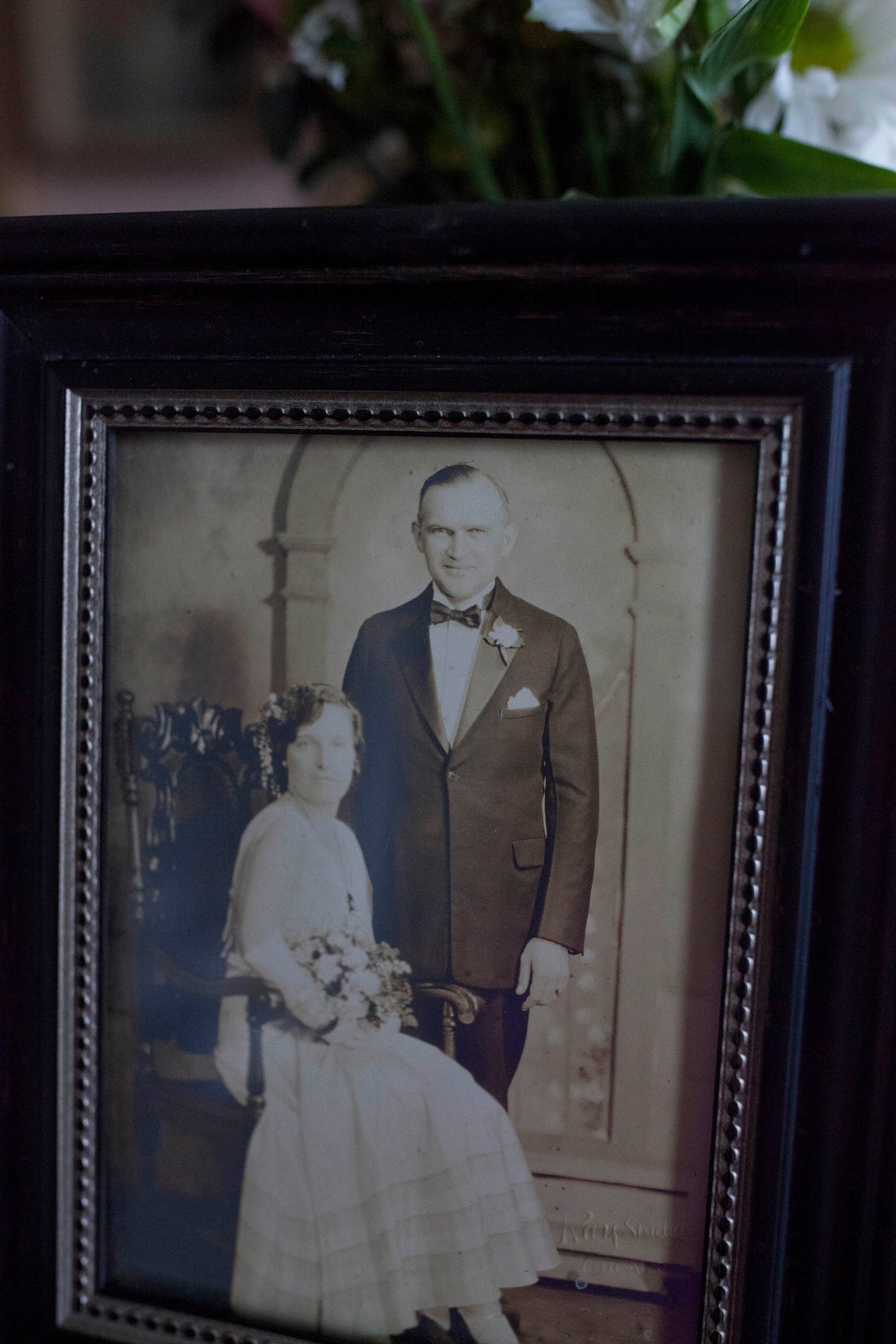 Antique Wedding Photo Framed- Antique Photo - Wedding Portrait