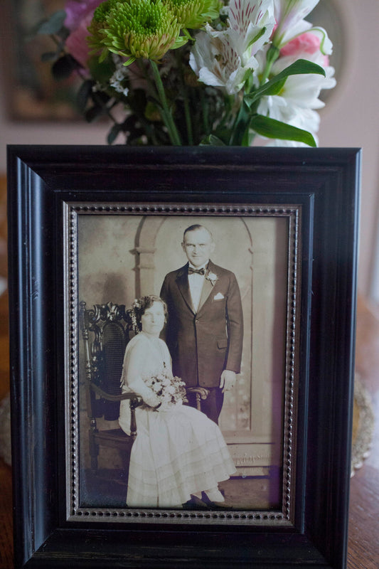 Antique Wedding Photo Framed- Antique Photo - Wedding Portrait