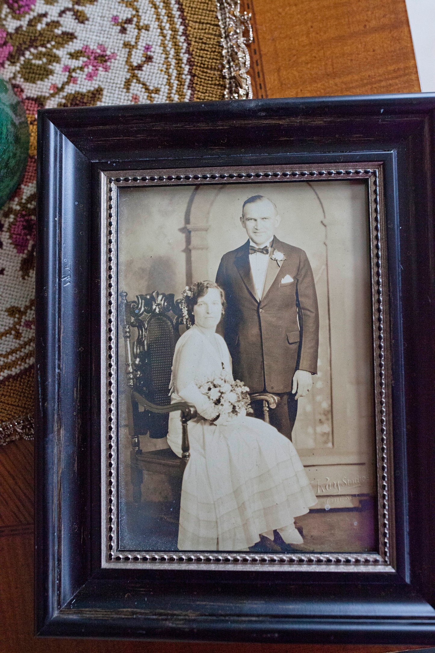 Antique Wedding Photo Framed- Antique Photo - Wedding Portrait