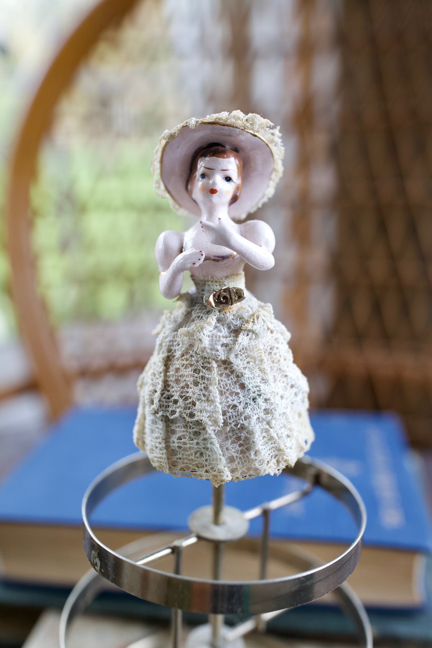 Vintage Cake Topper Lady- Porcelain Lace Lady