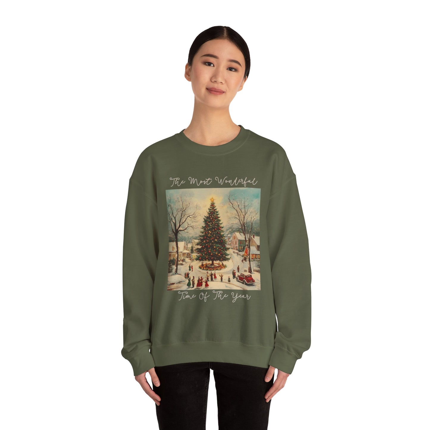 The Most Wonderful Time Of The Year- Christmas Sweatshirt- Vintage Christmas- Unisex Heavy Blend™ Crewneck Sweatshirt