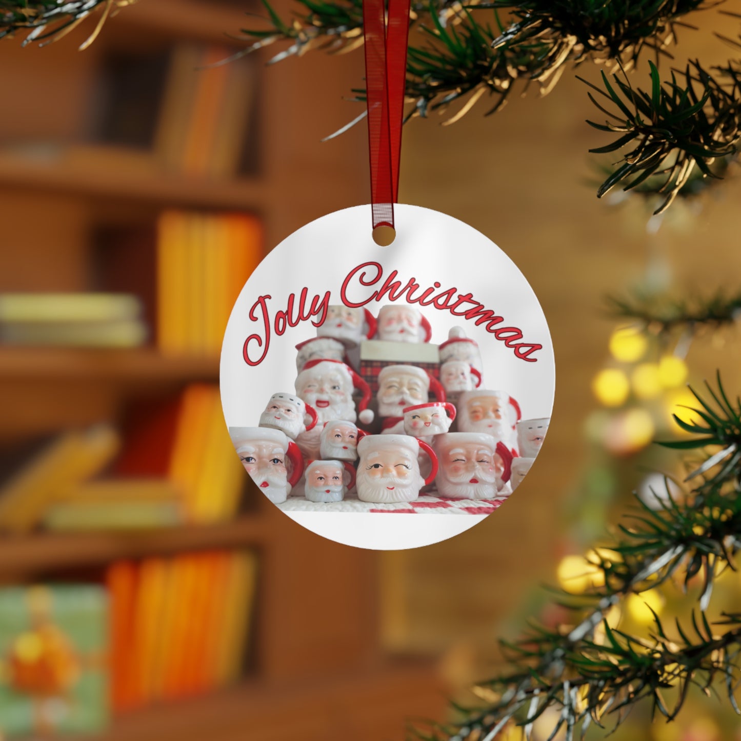 Santa Mug - Vintage Santa Mug - Santa Mugs - Christmas Santa- Santa Mug Ornament-Metal Ornaments
