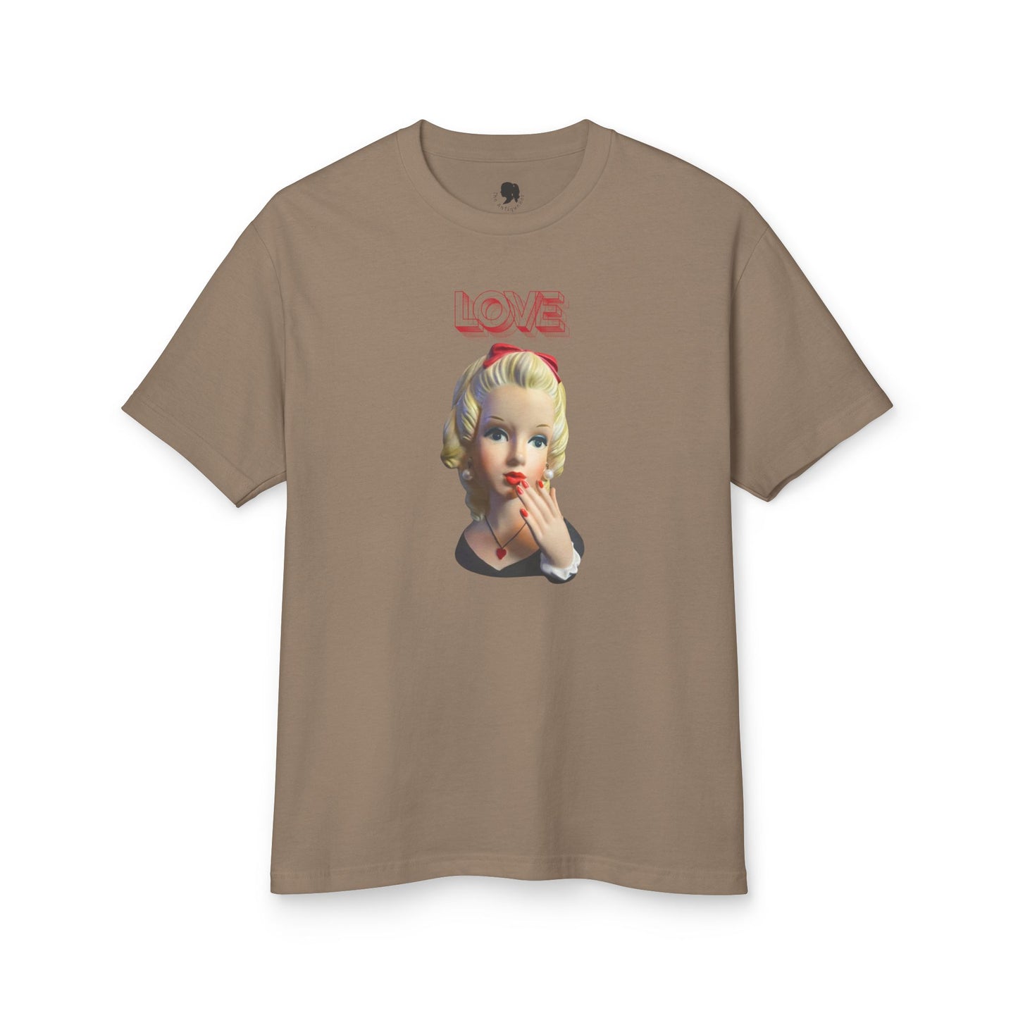 Vintage Head Vase Shirt- Heart Lady Head Vase- Love- Unisex Garment-Dyed Heavyweight Cotton Tee