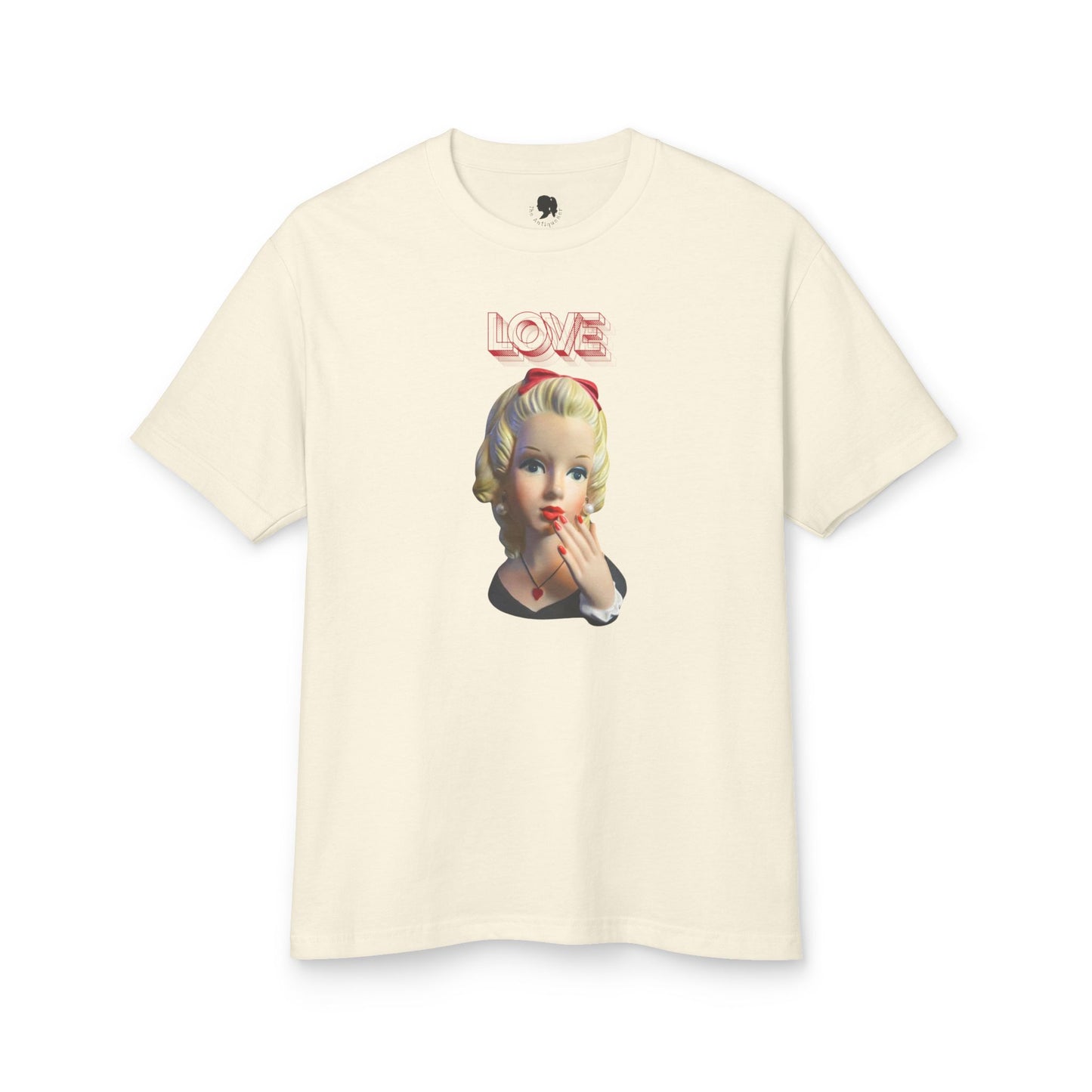 Vintage Head Vase Shirt- Heart Lady Head Vase- Love- Unisex Garment-Dyed Heavyweight Cotton Tee