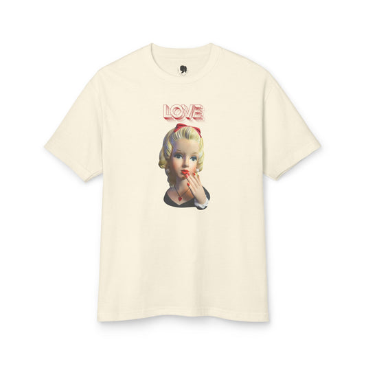 Vintage Head Vase Shirt- Heart Lady Head Vase- Love- Unisex Garment-Dyed Heavyweight Cotton Tee