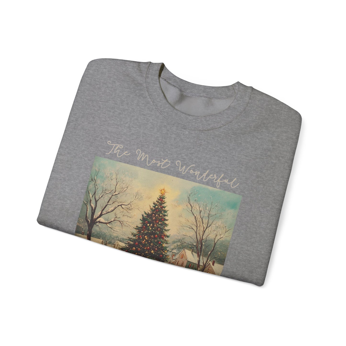 The Most Wonderful Time Of The Year- Christmas Sweatshirt- Vintage Christmas- Unisex Heavy Blend™ Crewneck Sweatshirt