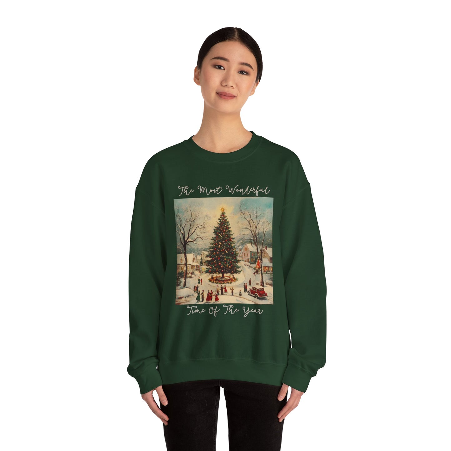 The Most Wonderful Time Of The Year- Christmas Sweatshirt- Vintage Christmas- Unisex Heavy Blend™ Crewneck Sweatshirt