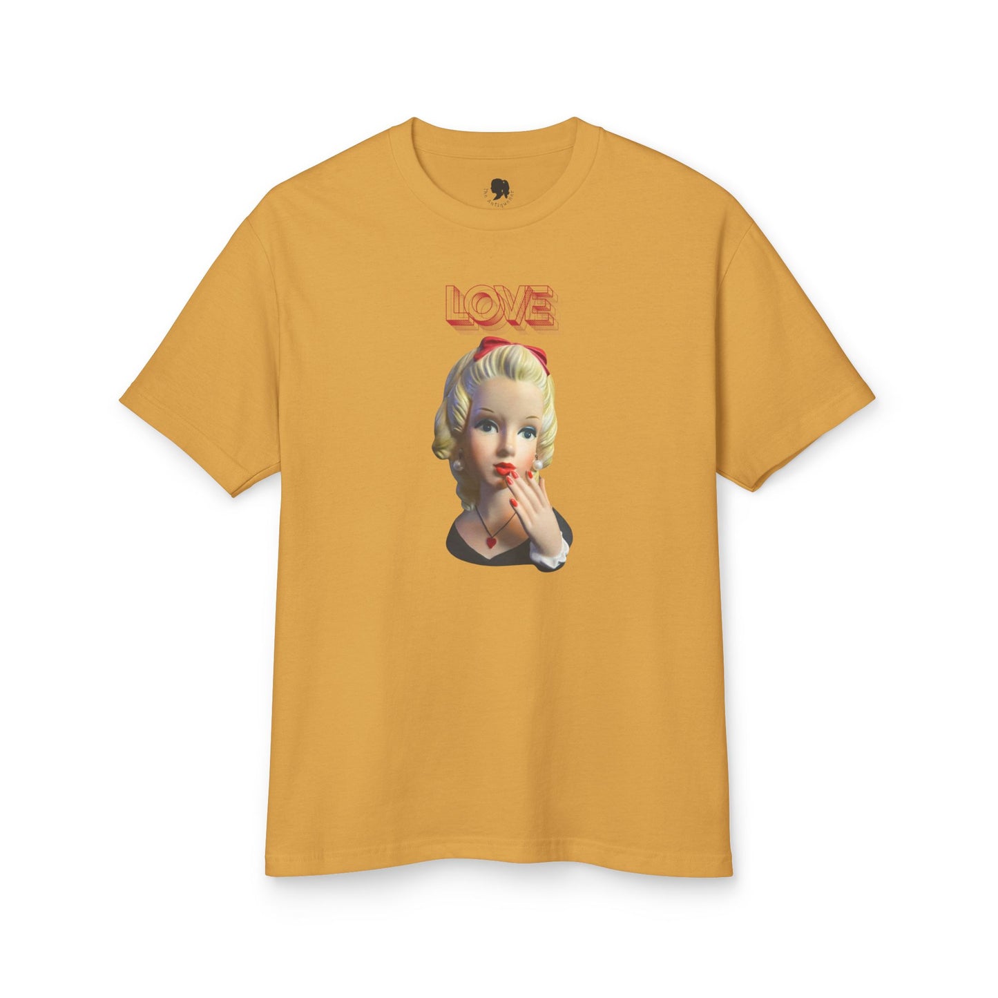 Vintage Head Vase Shirt- Heart Lady Head Vase- Love- Unisex Garment-Dyed Heavyweight Cotton Tee